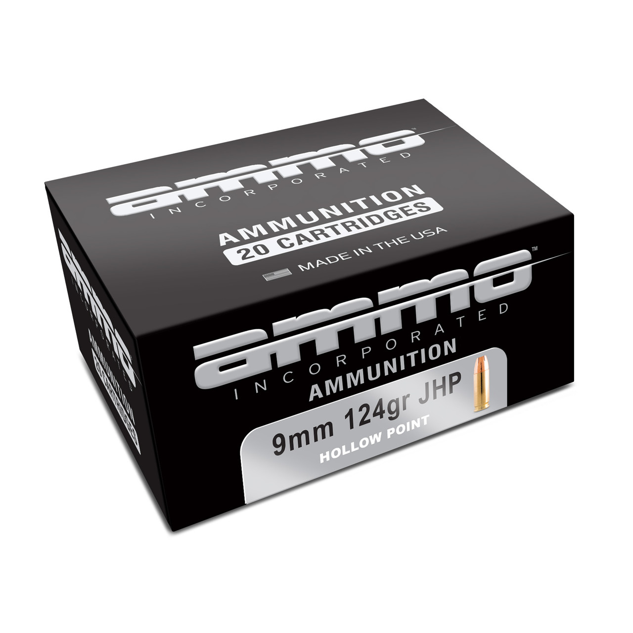 Ammo Inc 9124JHP-A20 9mm 124gr Xtp Jhp 20/200