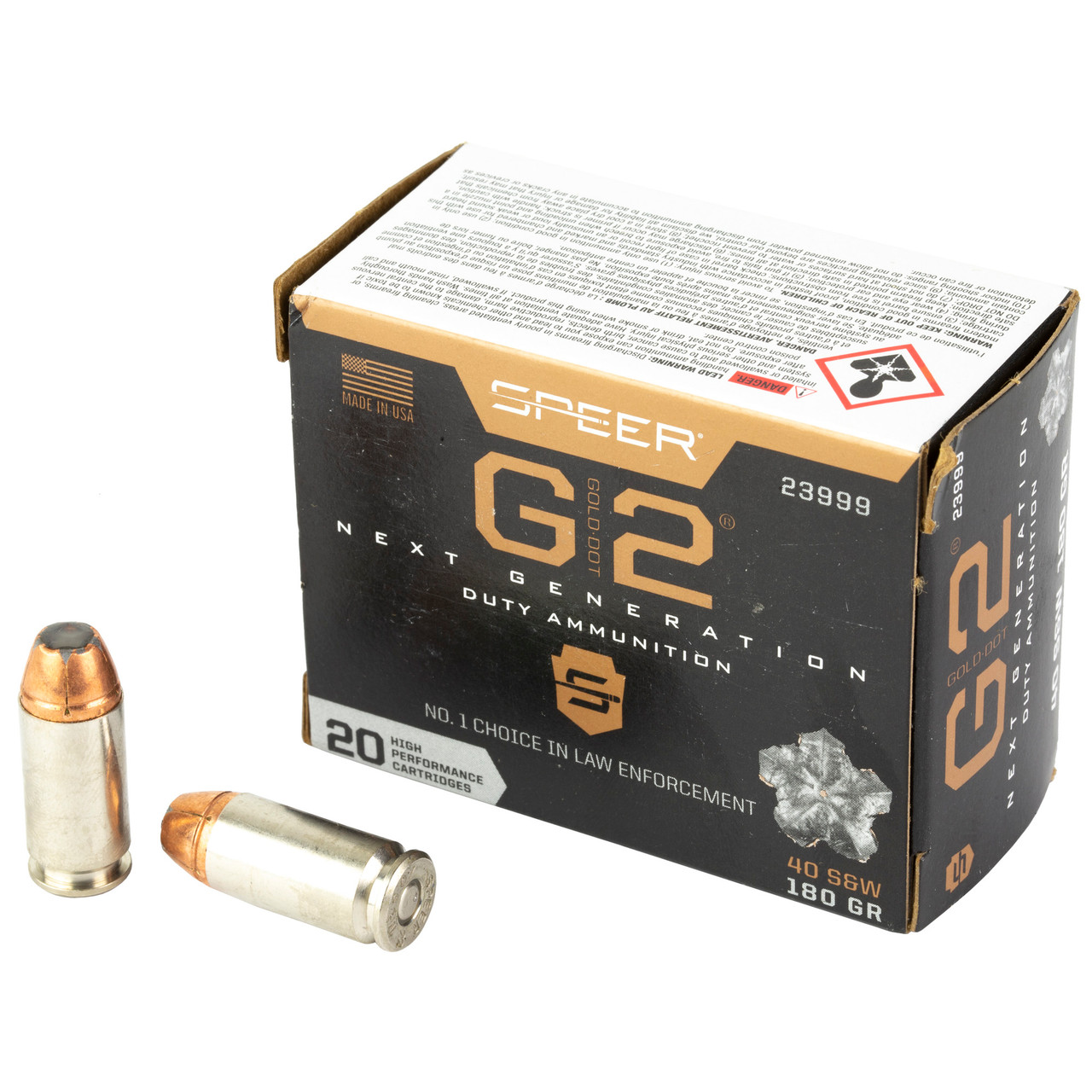 Speer Ammunition 23999 Gold Dot G2 40s&w 180gr 20/200