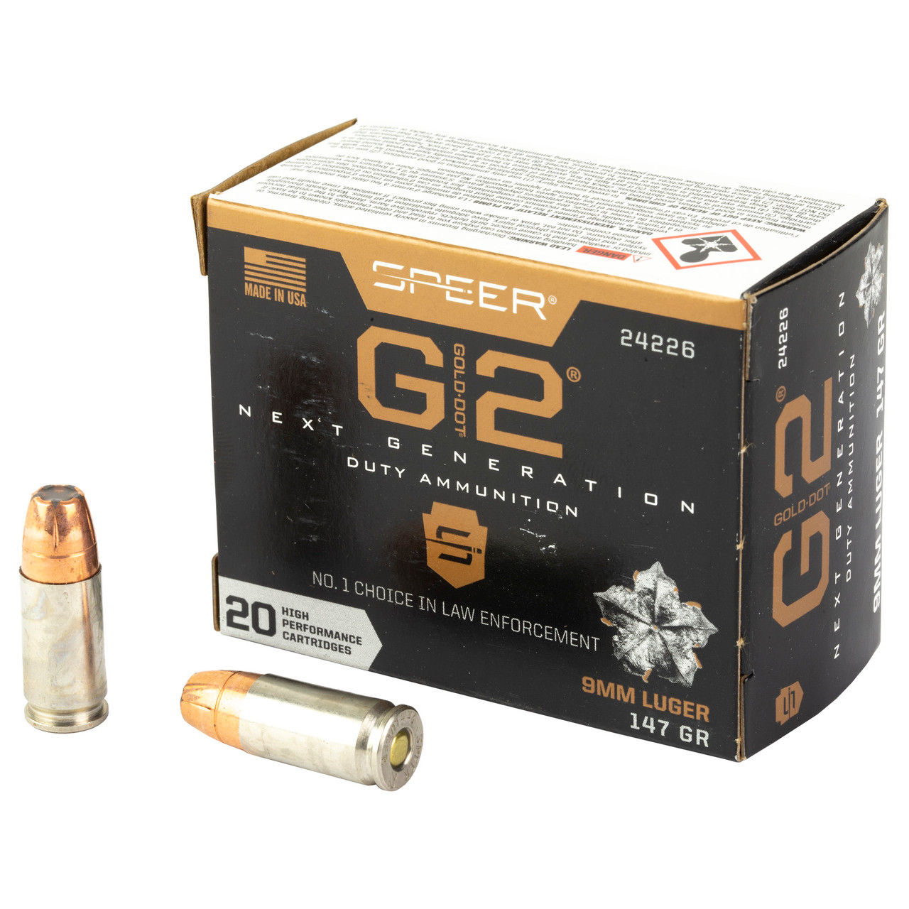 Speer Ammunition 24226 Gold Dot G2 9mm 147gr 20/200