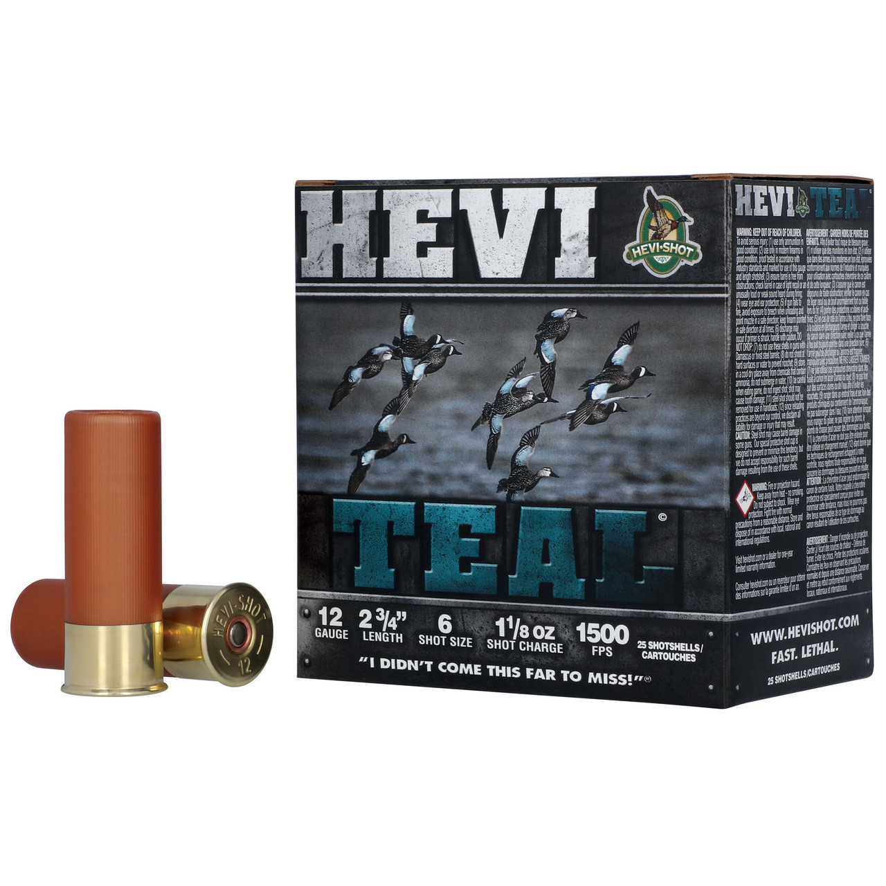 HEVI-Shot HS61226 Teal 12ga 2.75" #6 25/250