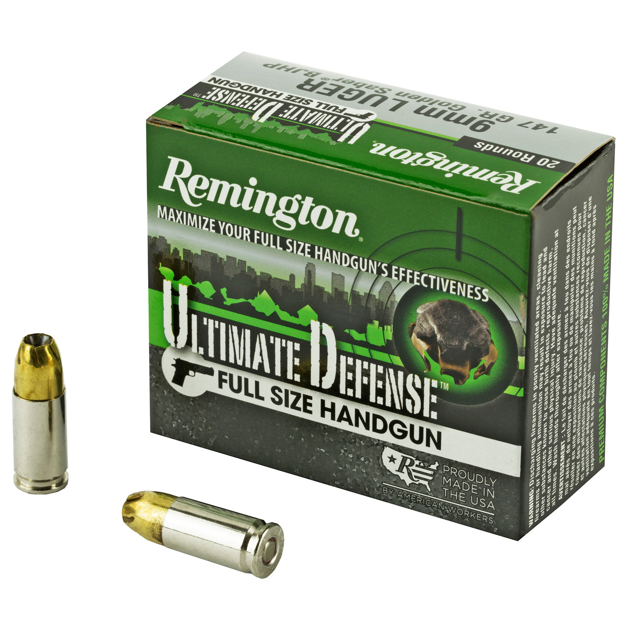 Remington 28946 Ult Def 9mm 147gr Bjhp 20/500