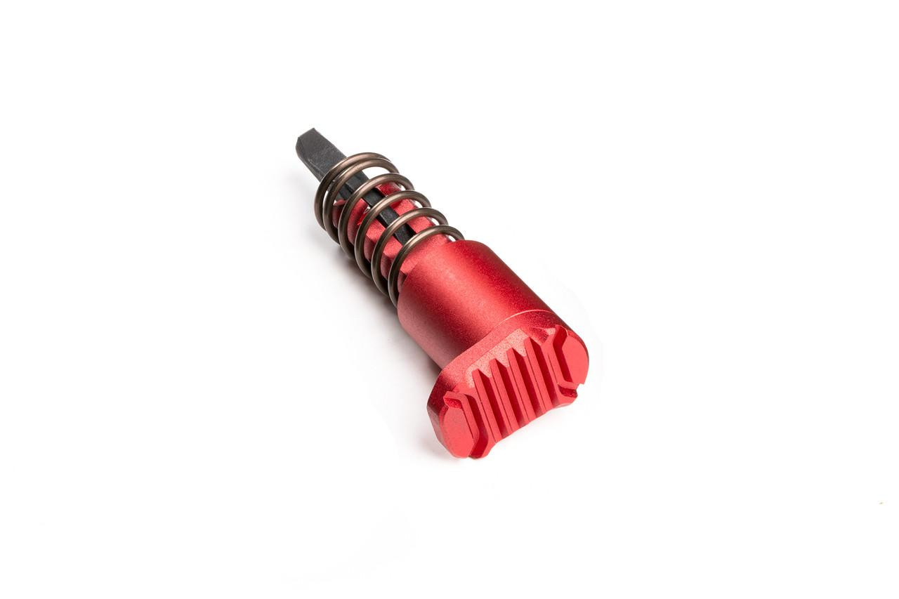  Strike Industries SI-AR-E-FA-RED AR Extended Forward Assist Lightweight low profile aluminum construction in Red 