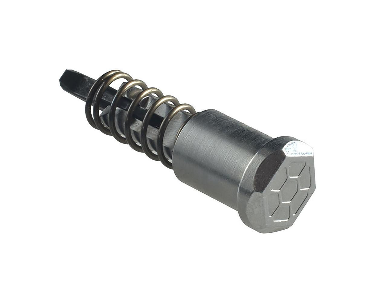 Strike Industries SI-AR-FA-CC AR Forward Assist Hex Design Steel Construction in Chrome Coating, stainless steel AR forward assist with hexagon design face and spring.