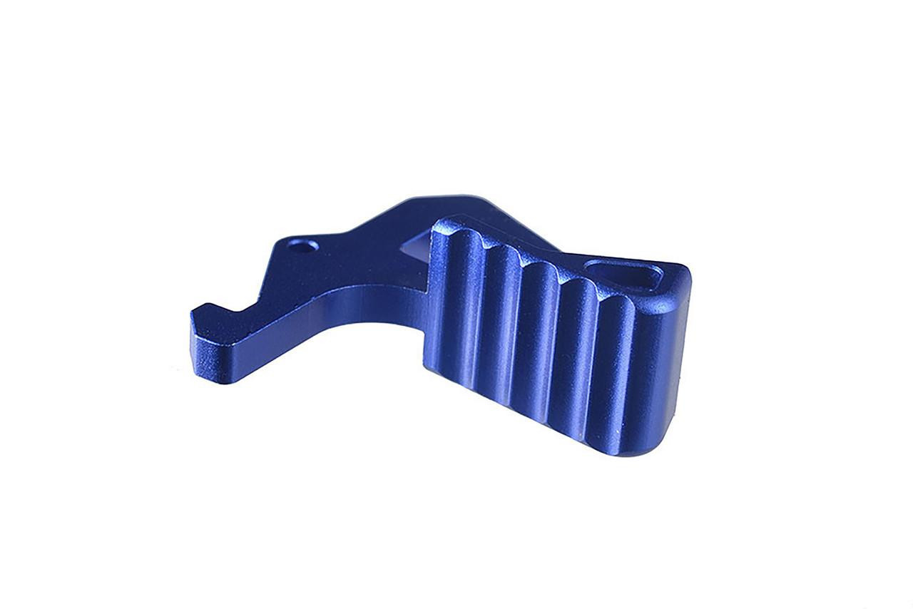 Strike Industries SI-AR-LATCH-BLU Charging Handle Extended Latch in Blue, blue anodized extended latch for AR-15 rifles.