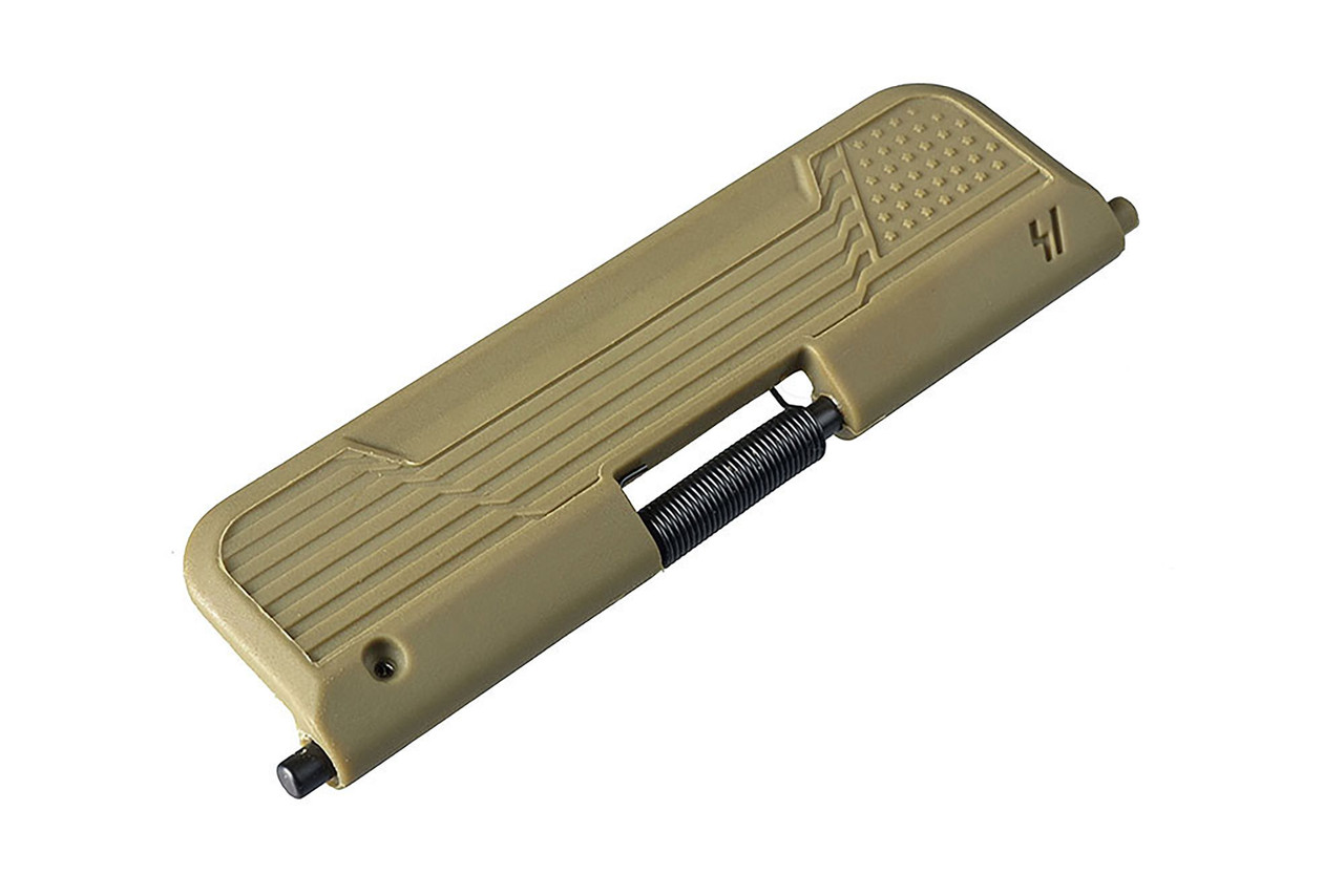 Strike Industries SI-AR-UDC-E-FLAG-223-FDE AR Ultimate Dust Cover with Flag design in FDE