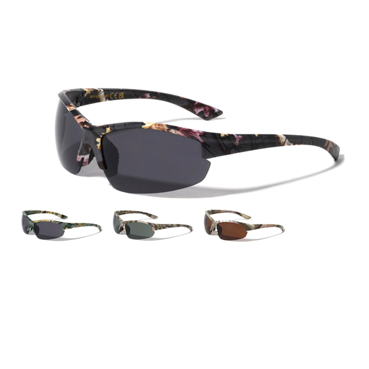 Camouflage Semi Rimless Sport UV400, UVA & UVB Sunglasses