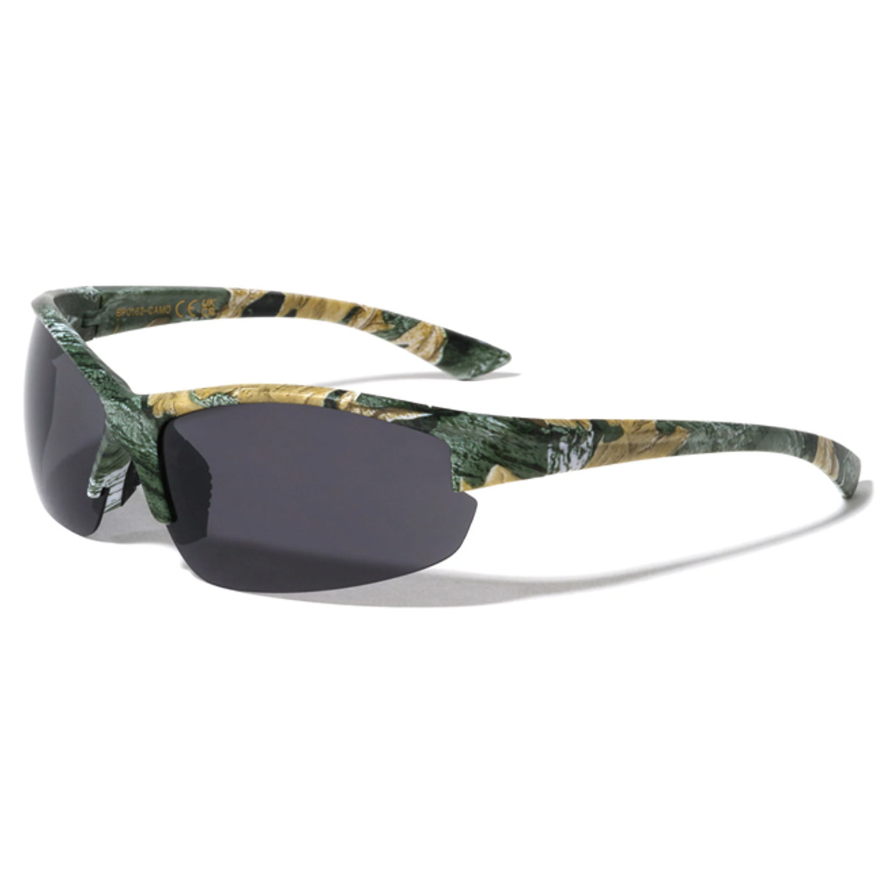 Camouflage Semi Rimless Sport UV400, UVA & UVB Sunglasses