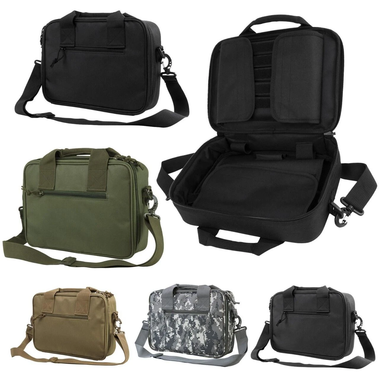 NcStar CPDX2971 NcSTAR CPDX2971 Padded Double Pistol Range Bag w/Double Stack Magazine Pouches CPDX2971