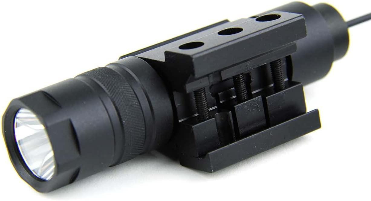  TacFire Cree LED T6 150 Lumens Tactical Flashlight with Remote Pressure Switch & Mount 