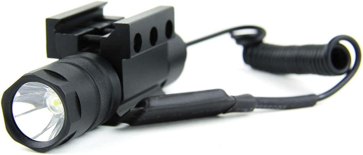  TacFire Cree LED T6 150 Lumens Tactical Flashlight with Remote Pressure Switch & Mount 