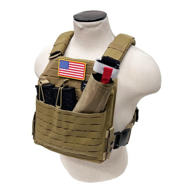 NcStar NcSTAR LCS Sentry Laser Cut Plate Carrier w/2 LVL IIIA Plates, a Triple Kangaroo Pouch that Holds 2 AR Mags & 1 Tourniquet 