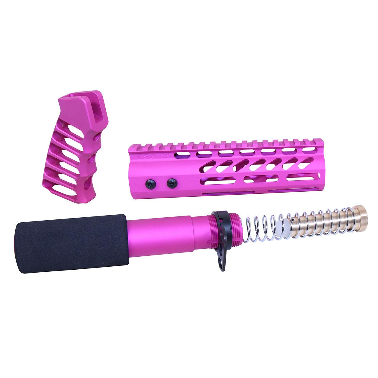 Guntec USA AR-PISTOL-SET-MLK-PINK Guntec USA AR-PISTOL-SET-MLK-PINK 223/5.56 Rifle Pistol Furniture Set (Anodized Pink) AR-PISTOL-SET-MLK-PINK