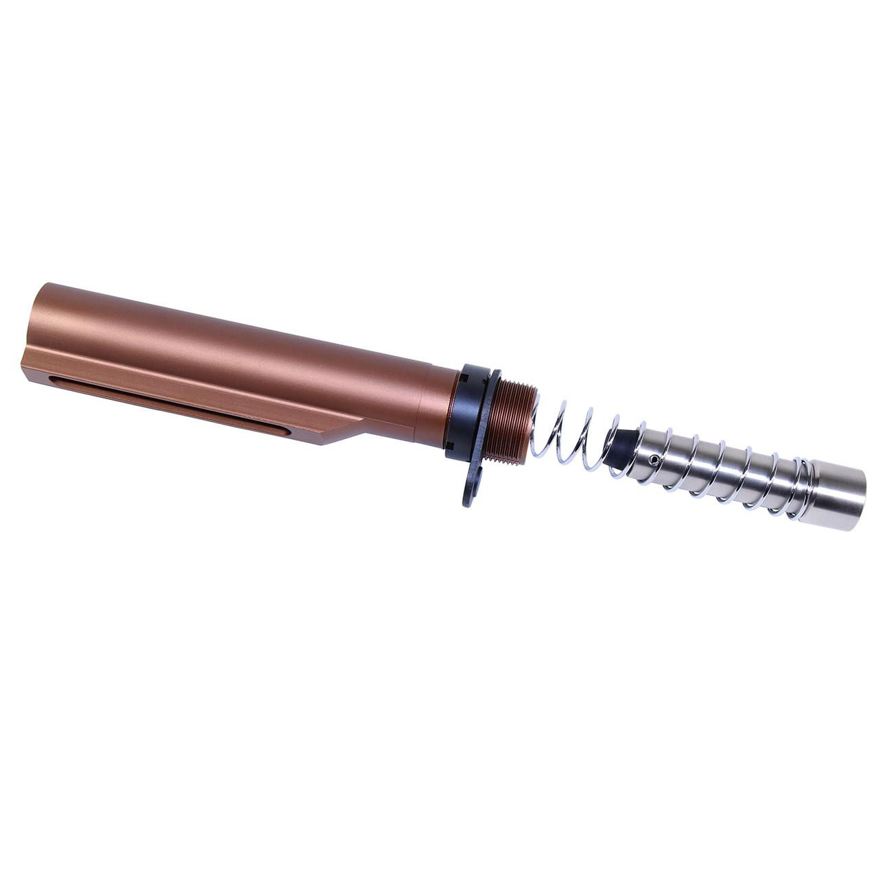  Guntec USA MILTUBESET-9-BRZ AR 9mm Cal MIL-SPEC Buffer Tube Set (Anodized Bronze) 