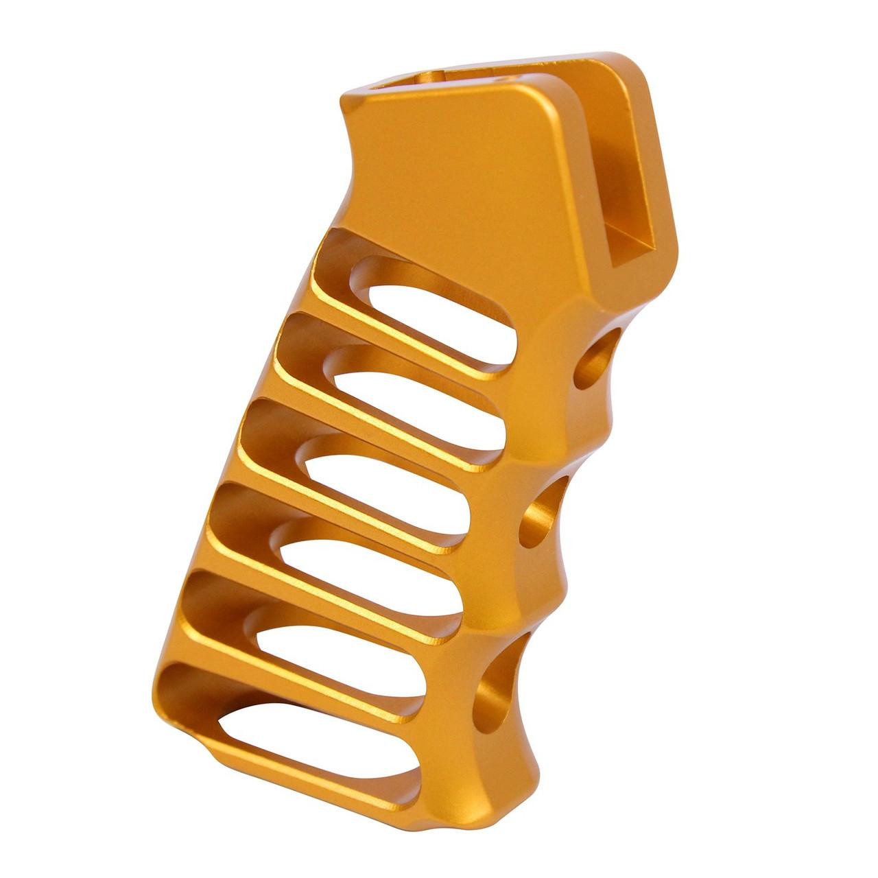 Guntec USA ULS-PG-ORANGE Guntec USA ULS-PG-ORANGE Ultralight Series Skeletonized Aluminum Pistol Grip (Anodized Orange) ULS-PG-ORANGE
