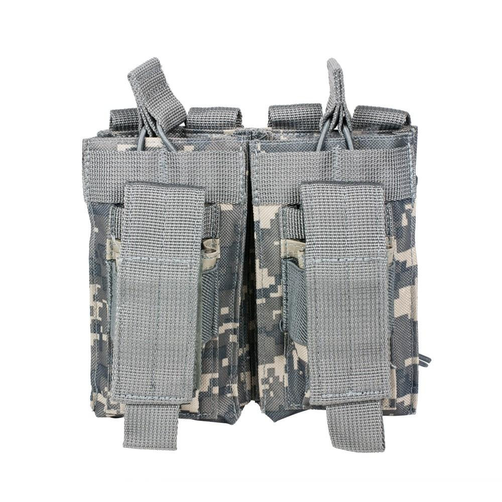 NcStar NcSTAR CVAR2MP2927D 223/556 Double Mag Pouch, tactical magazine pouch with camouflage pattern and multiple storage pockets.
