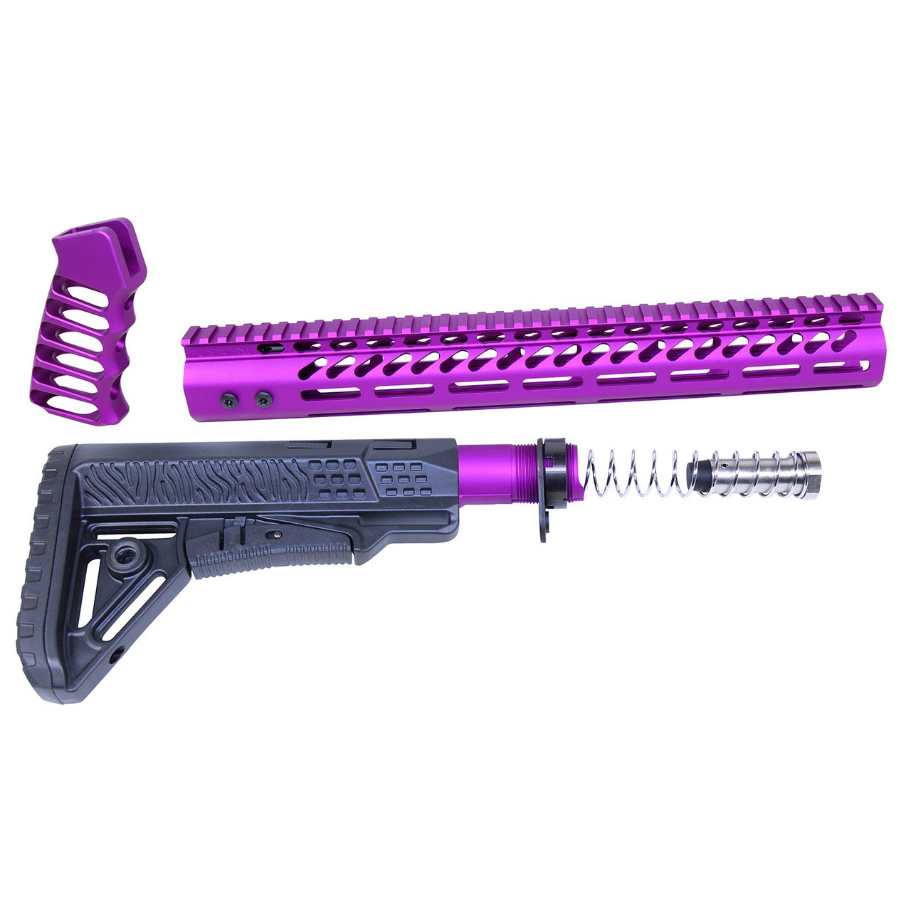 Guntec USA ULTRA-SET-308-PURPLE AR .308 Ultralight Series Complete Furniture Set (Anodized Purple)