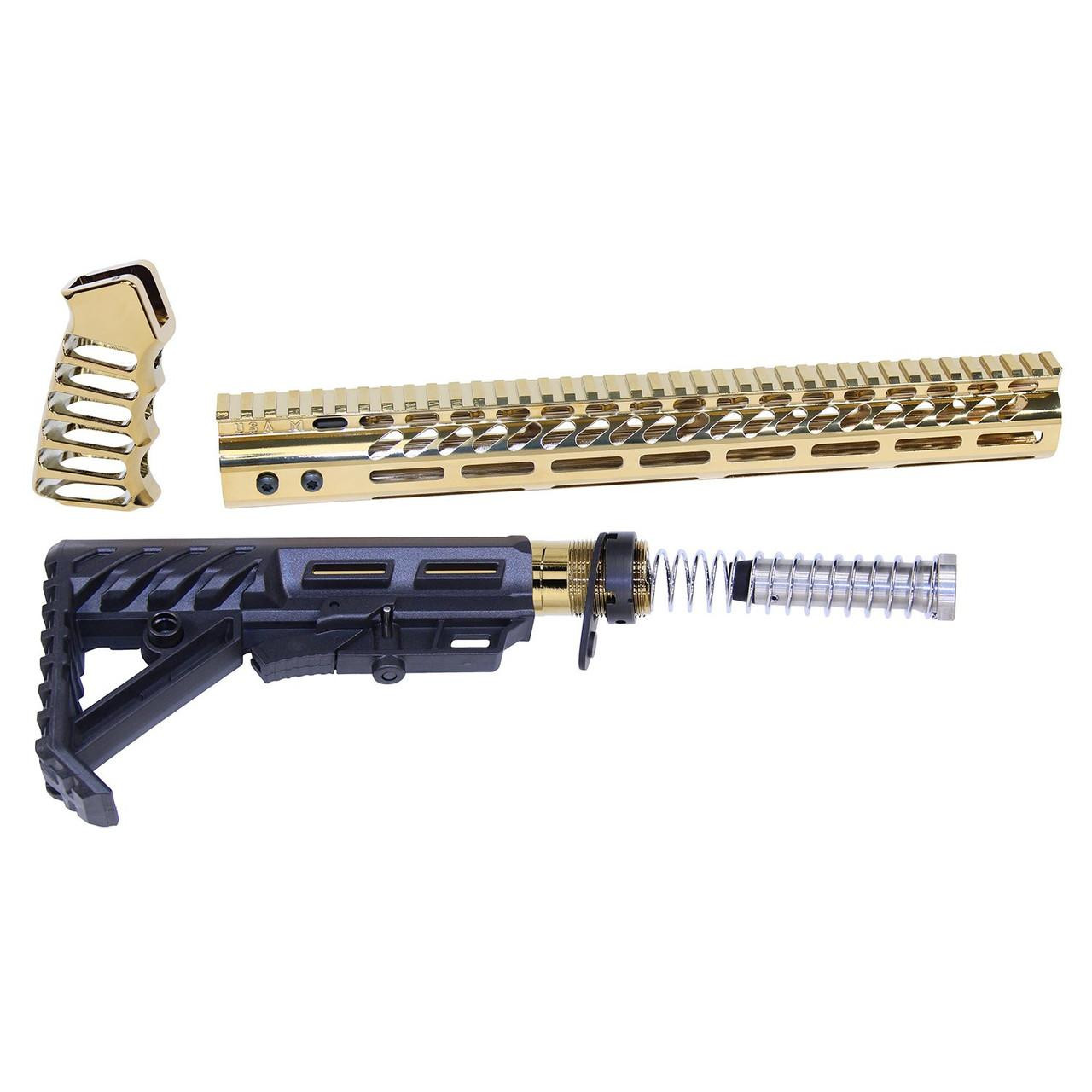 Guntec USA ULTRA-SET-GP Guntec USA ULTRA-SET-GP 223/5.56 Rifle Ultralight Series Complete Furniture Set (Gold Plated) ULTRA-SET-GP