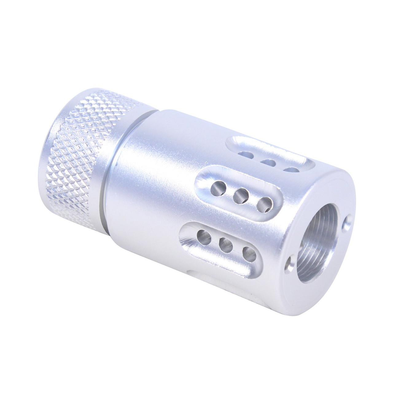 Guntec USA 1326-MB-P-MINI-308-CLEAR Guntec USA 1326-MB-P-MINI-308-CLEAR AR .308 Cal Mini Slip Over Barrel Shroud With Multi Port Muzzle Brake (Anodized Clear) 1326-MB-P-MINI-308-CLEAR