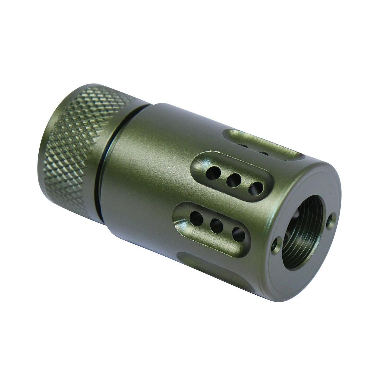 Guntec USA 1326-MB-P-MINI-308-GREEN Guntec USA 1326-MB-P-MINI-308-GREEN AR .308 Cal Mini Slip Over Barrel Shroud With Multi Port Muzzle Brake (Anodized Green) 1326-MB-P-MINI-308-GREEN