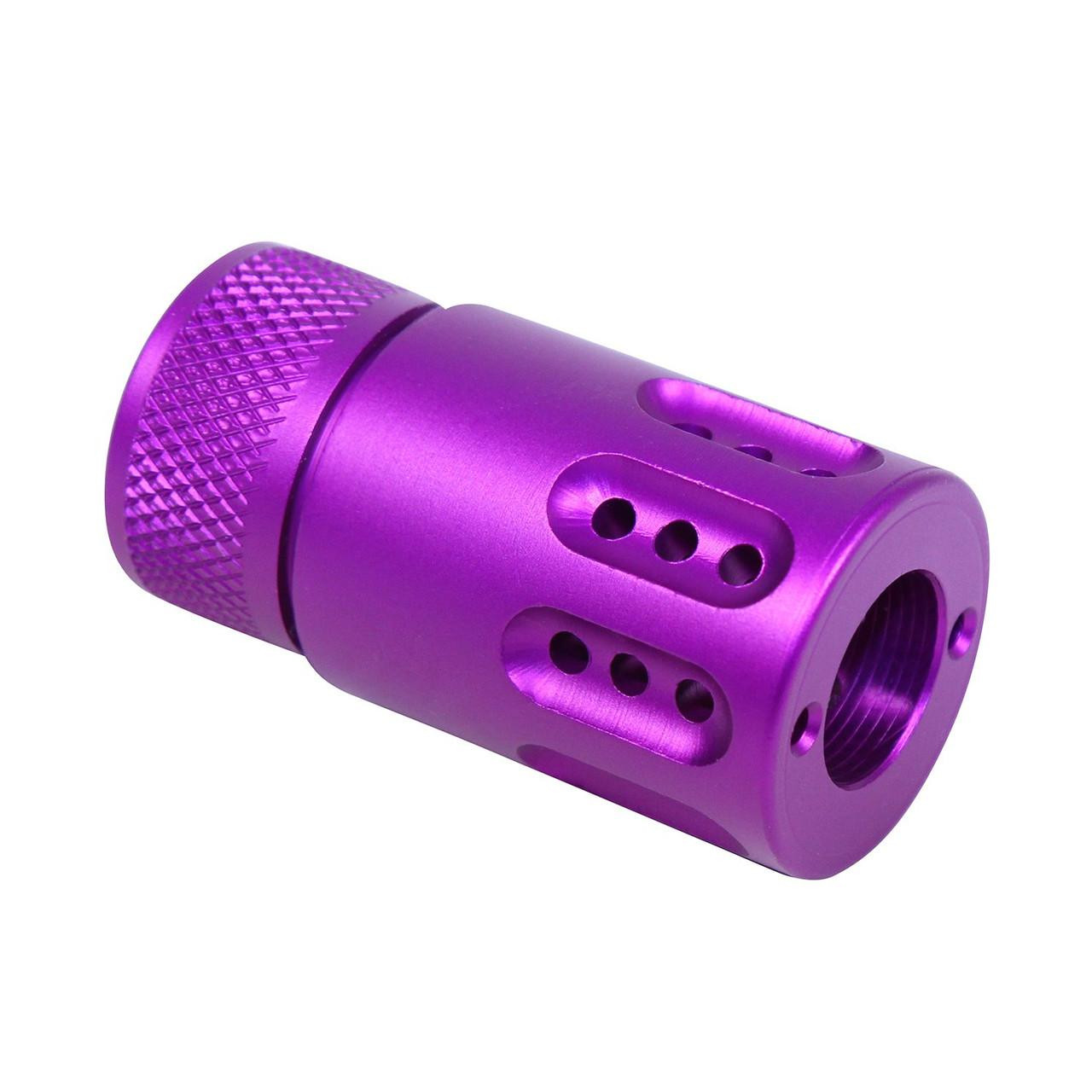 Guntec USA 1326-MB-P-MINI-308-PURPLE Guntec USA 1326-MB-P-MINI-308-PURPLE AR .308 Cal Mini Slip Over Barrel Shroud With Multi Port Muzzle Brake (Anodized Purple) 1326-MB-P-MINI-308-PURPLE