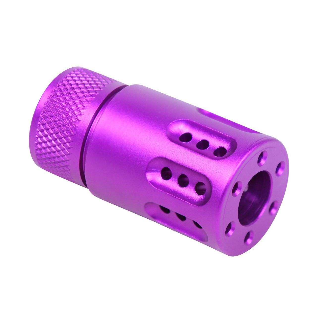  Guntec USA 1326-MB-P-MINI-9-PURPLE AR 9MM Mini Slip Over Barrel Shroud With Multi Port Muzzle Brake (Anodized Purple) 