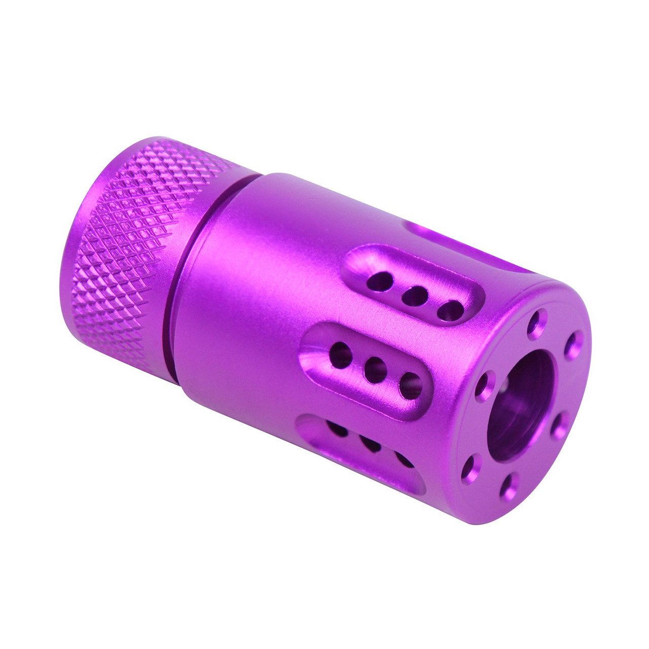 Guntec USA 1326-MB-P-MINI-9-PURPLE AR 9MM Mini Slip Over Barrel Shroud With Multi Port Muzzle Brake (Anodized Purple)