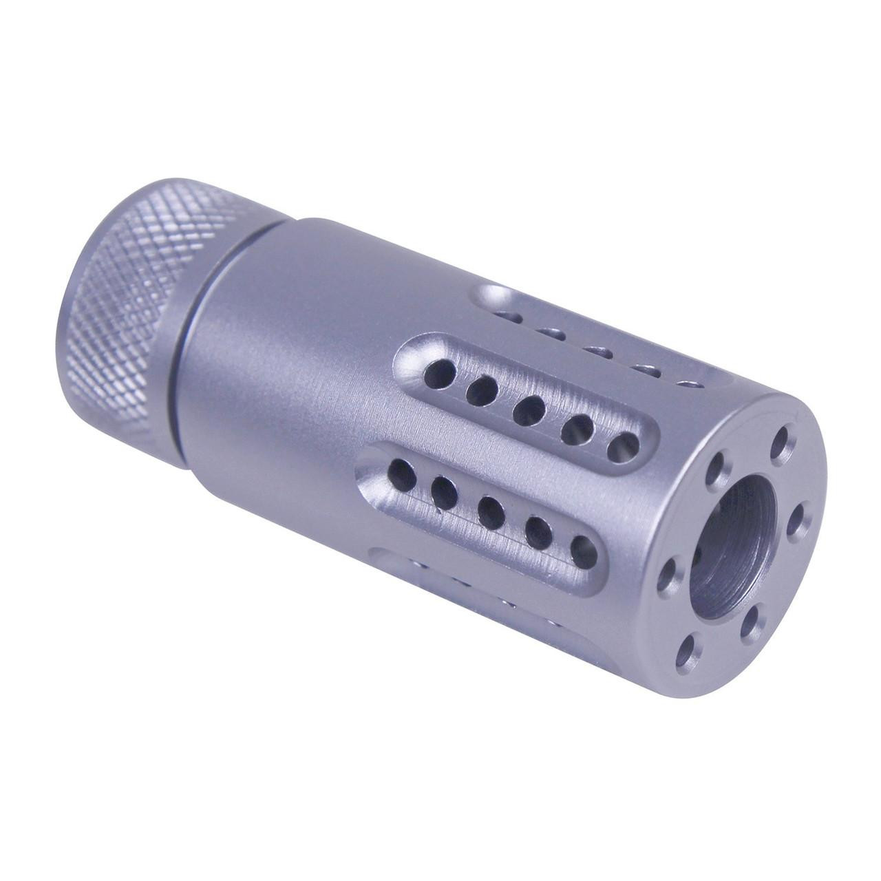 Guntec USA 1326-MB-P-S-9-GREY Guntec USA 1326-MB-P-S-9-GREY 223/5.56 Rifle Micro Slip Over Barrel Shroud With Multi Port Muzzle Brake (9mm) (Anodized Grey) 1326-MB-P-S-9-GREY