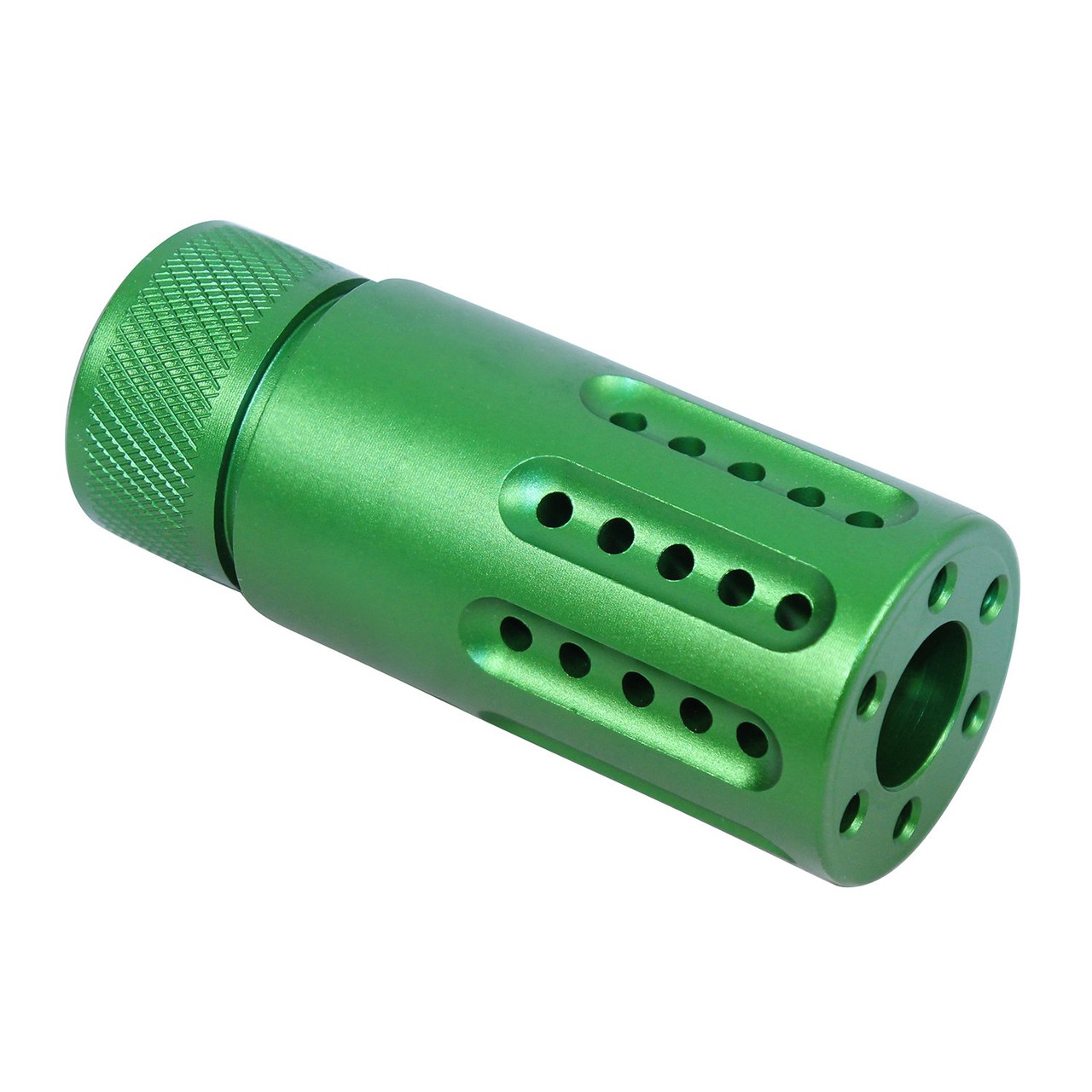 Guntec USA 1326-MB-P-S-IG AR-15 Micro Slip Over Barrel Shroud With Multi Port Muzzle Brake (Anodized Irish Green)