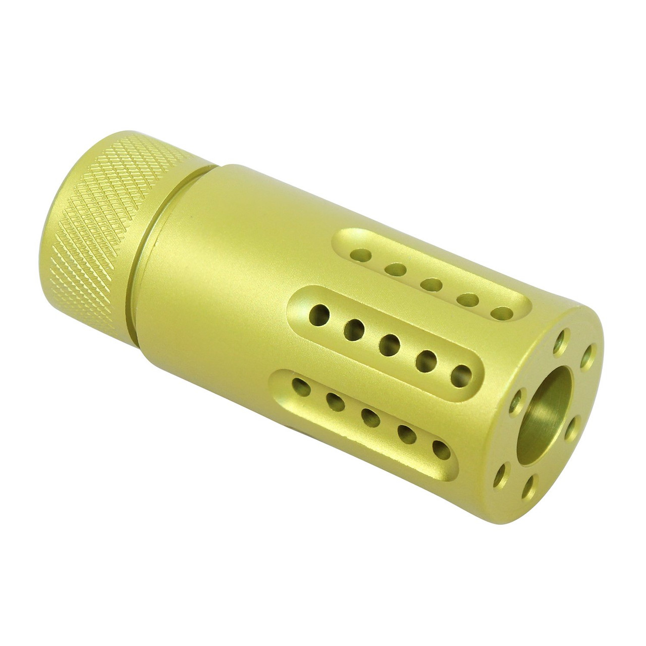 Guntec USA 1326-MB-P-S-NY AR-15 Micro Slip Over Barrel Shroud With Multi Port Muzzle Brake (Anodized Neon Yellow)