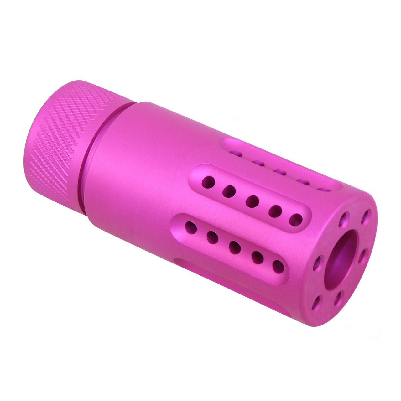 Guntec USA 1326-MB-P-S-PINK AR-15 Micro Slip Over Barrel Shroud With Multi Port Muzzle Brake (Anodized Pink)