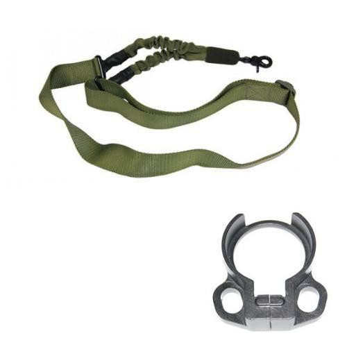  Guntec USA 1POINT-G-DELUXE-EGG One Point Bungee Sling With QD Snap Hook &amp; QD Ambi Bolt On Sling Adapter Combo Kit (OD Green) (Discontinued) 