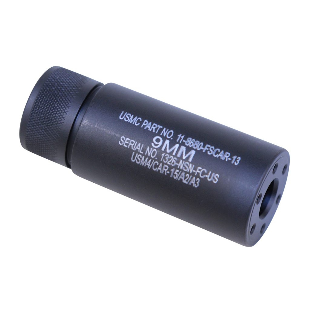 Guntec USA 3.0FAKE-AR-9-LASER AR-15 3.0'' Fake Suppressor (9MM) (1/2 x 36) (Anodized Black) (Laser Engraved)