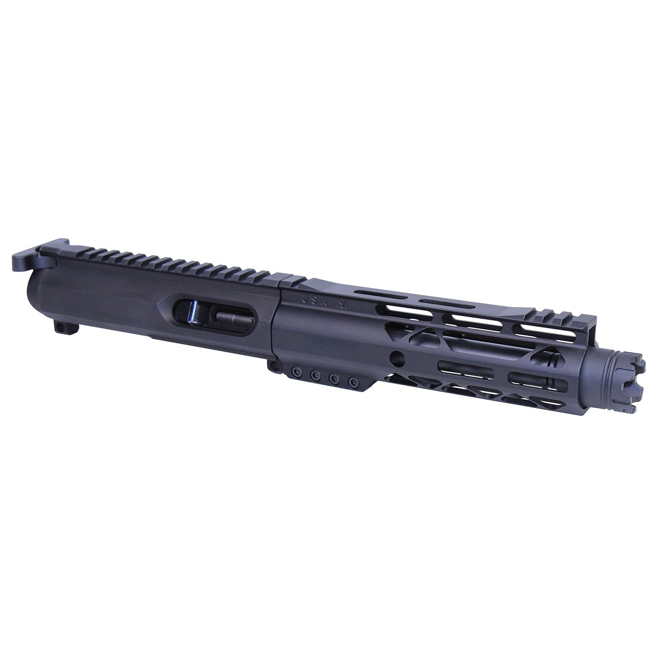 Guntec USA 9MM-KIT-6 AR-15 9mm Cal Complete Upper Kit W/7" AIR-LOK Gen 2 Handguard & Mini Trident Flash Can (Anodized Black)