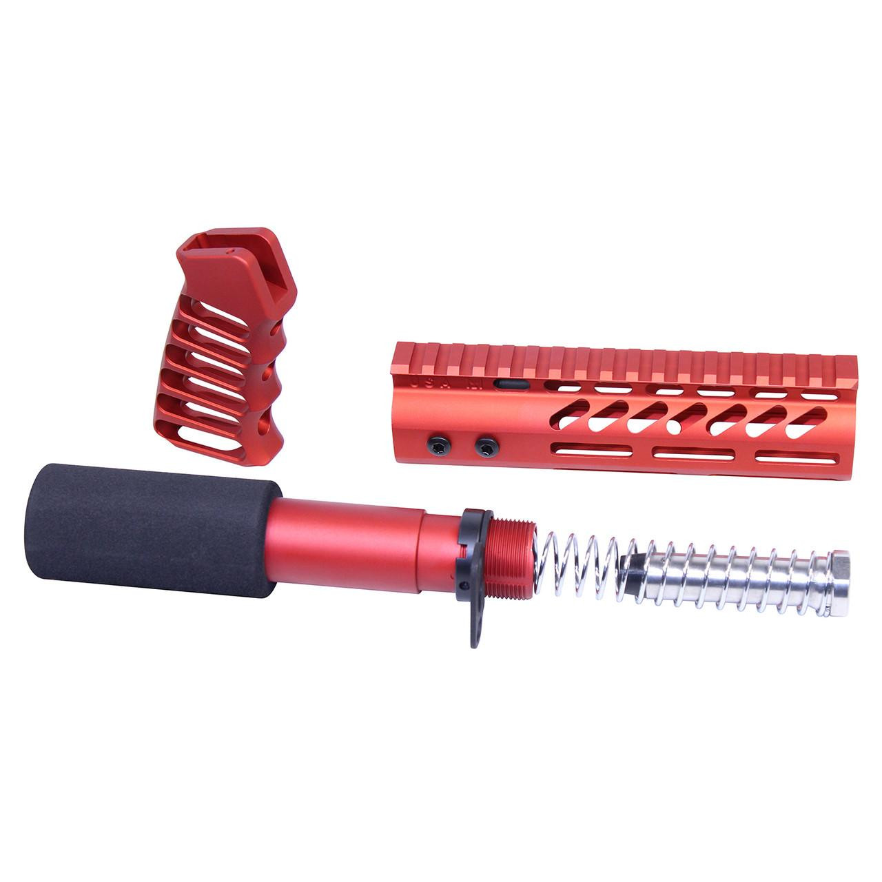 Guntec USA AR-PISTOL-SET-MLK-RED Guntec USA AR-PISTOL-SET-MLK-RED 223/5.56 Rifle Pistol Furniture Set (Anodized Red) AR-PISTOL-SET-MLK-RED