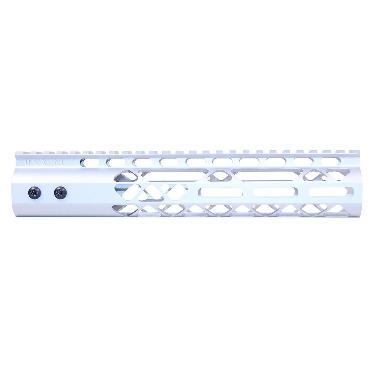  Guntec USA GT-10MLK-AL-CLEAR 10" Air Lite M-LOK Free Floating Handguard With Monolithic Top Rail (Anodized Clear) 