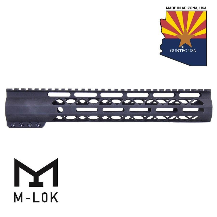  Guntec USA GT-12ALC 12" AIR-LOK Series M-LOK Compression Free Floating Handguard With Monolithic Top Rail (Anodized Black) 