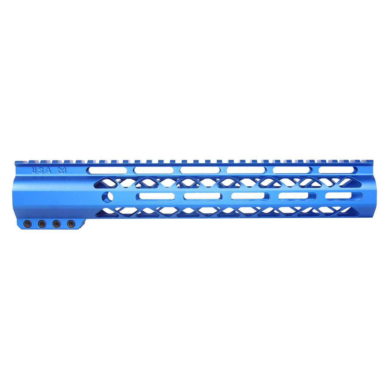 Guntec USA GT-12ALC-BLUE Guntec USA GT-12ALC-BLUE 12" AIR-LOK Series M-LOK Compression Free Floating Handguard With Monolithic Top Rail (Anodized Blue) GT-12ALC-BLUE