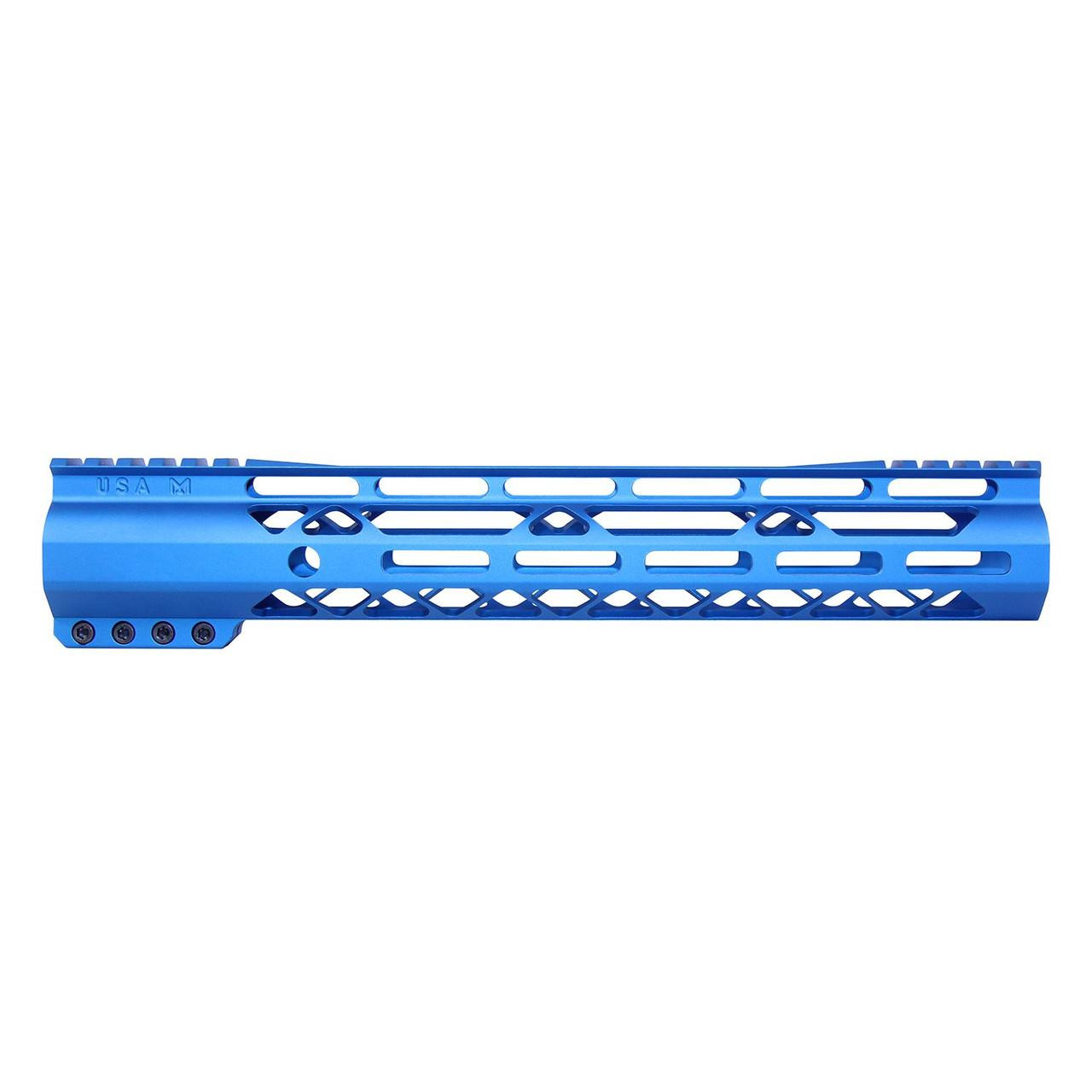  Guntec USA GT-12ALC-G2-BLUE 12" AIR-LOK Series M-LOK Compression Free Floating Handguard With Monolithic Top Rail (Gen 2) (Anodized Blue) 