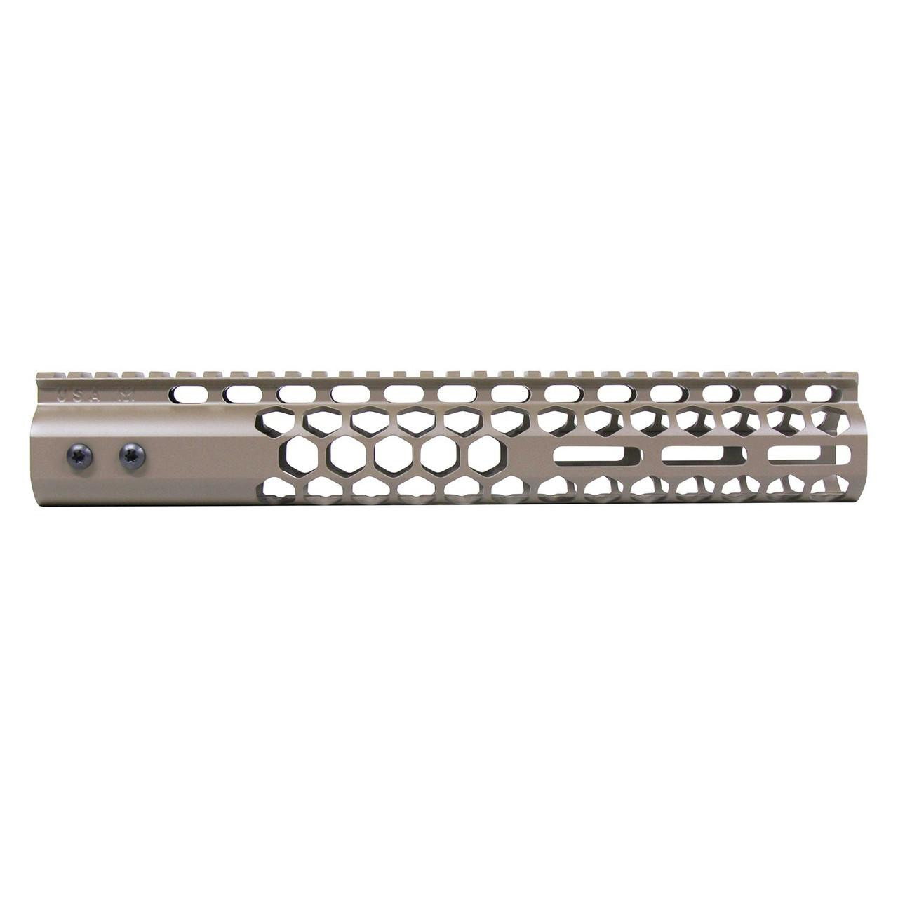 Guntec USA GT-12HC-AL-MLK-FDE Guntec USA GT-12HC-AL-MLK-FDE 12" Air Lite Series 'Honeycomb' M-LOK Free Floating Handguard With Monolithic Top Rail (Flat Dark Earth) GT-12HC-AL-MLK-FDE