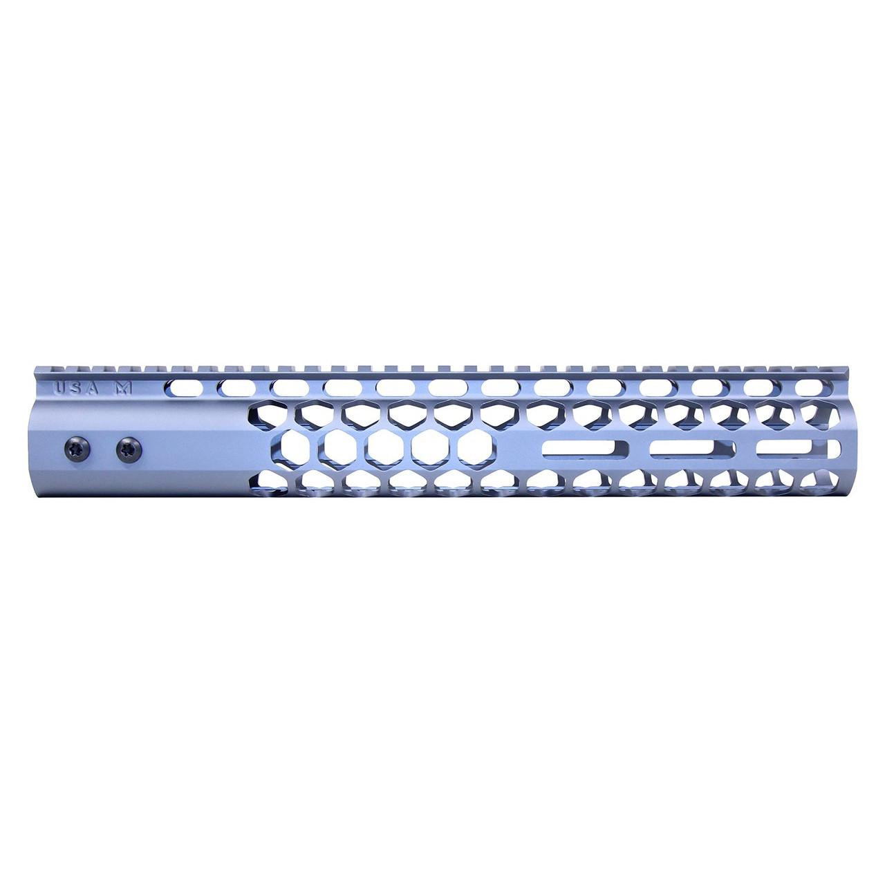  Guntec USA GT-12HC-AL-MLK-GREY 12" Air Lite Series 'Honeycomb' M-LOK Free Floating Handguard With Monolithic Top Rail (Anodized Grey) 