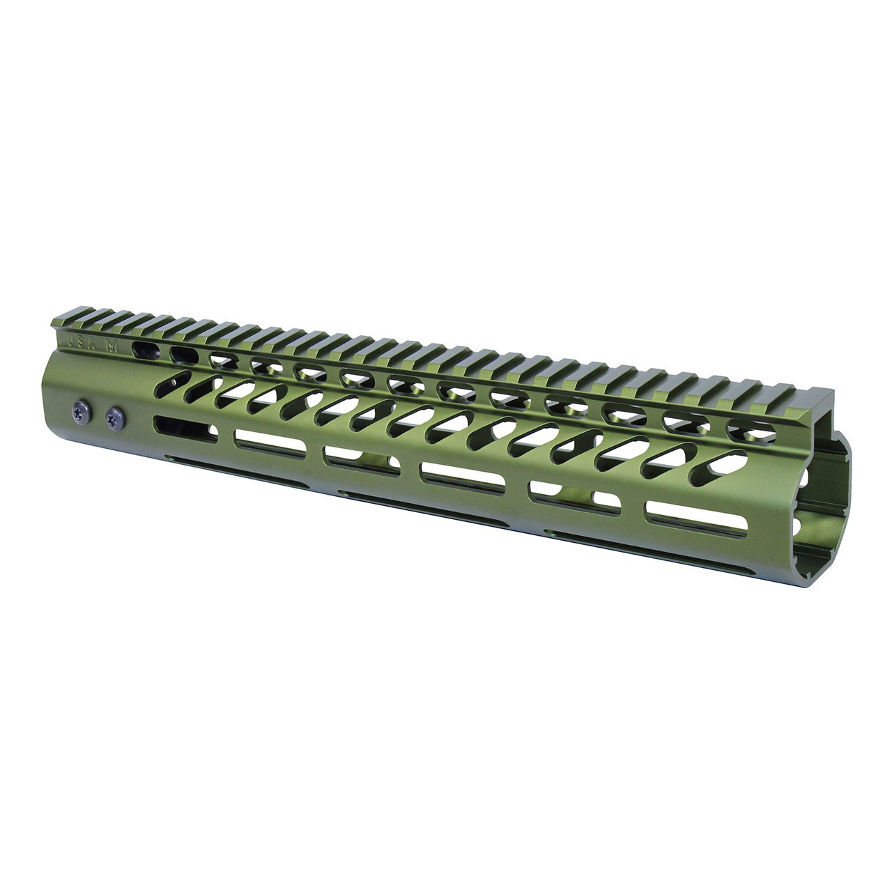 Guntec USA GT-12MLK-308-GREEN 12" Ultra Lightweight Thin M-LOK System Free Floating Handguard With Monolithic Top Rail (.308 Cal) (Anodized Green)