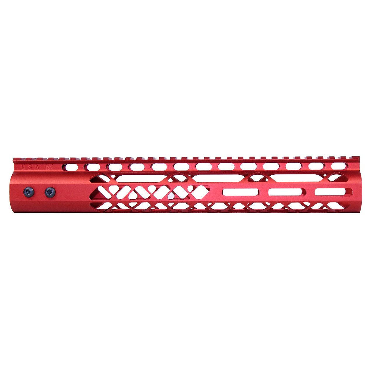 Guntec USA GT-12MLK-AL-RED 12" Air Lite M-LOK Free Floating Handguard With Monolithic Top Rail (Anodized Red)