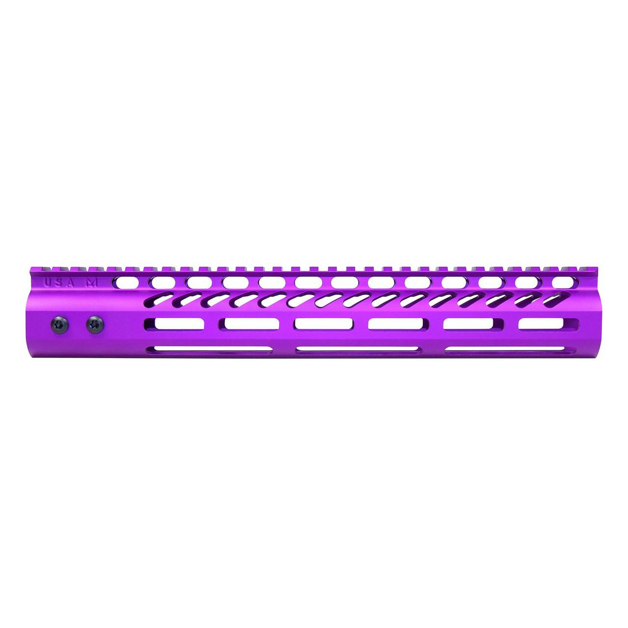 Guntec USA GT-12MLK-PURPLE Guntec USA GT-12MLK-PURPLE 12" Ultra Lightweight Thin M-LOK System Free Floating Handguard With Monolithic Top Rail (Anodized Purple) GT-12MLK-PURPLE