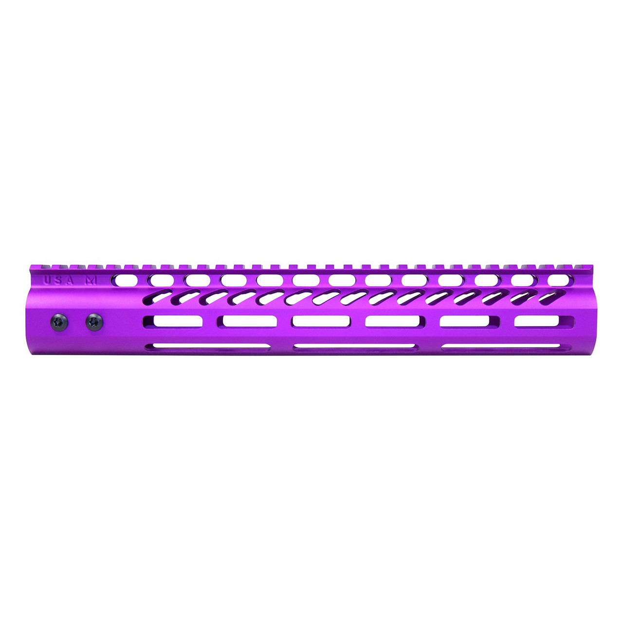 Guntec USA GT-12MLK-PURPLE 12" Ultra Lightweight Thin M-LOK System Free Floating Handguard With Monolithic Top Rail (Anodized Purple)