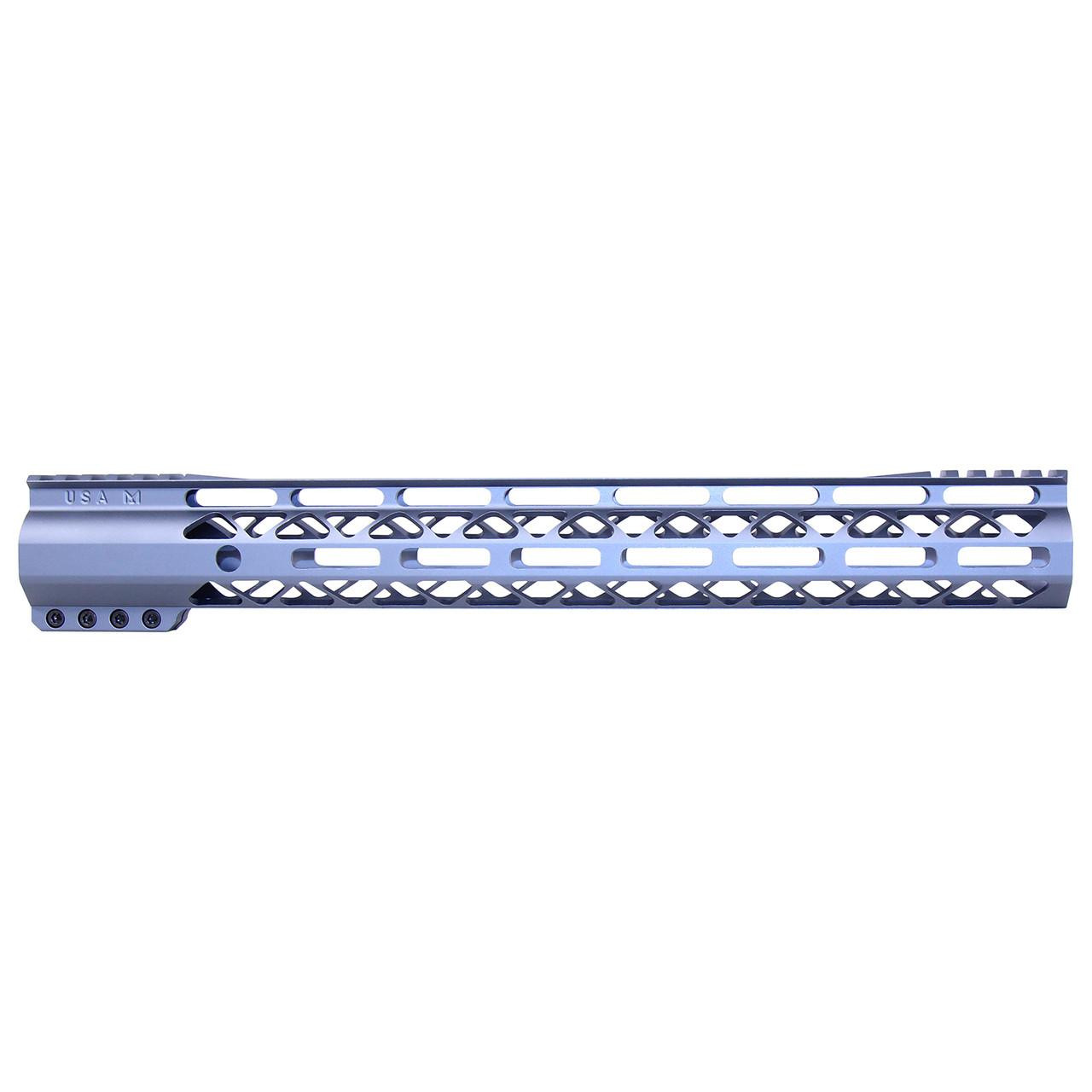 Guntec USA GT-15ALC-G2-GREY Guntec USA GT-15ALC-G2-GREY 15" AIR-LOK Series M-LOK Compression Free Floating Handguard With Monolithic Top Rail (Gen 2) (Anodized Grey) GT-15ALC-G2-GREY