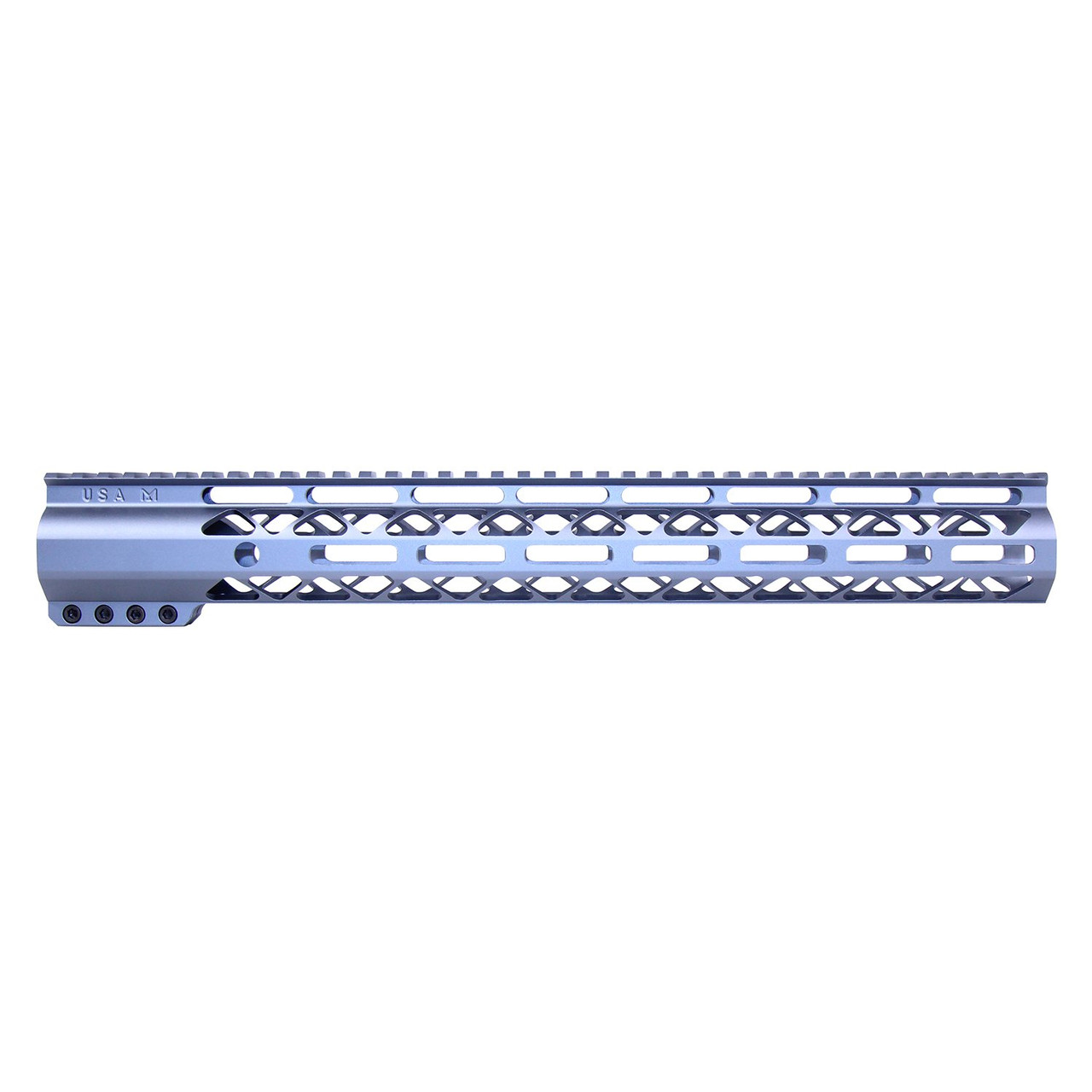 Guntec USA GT-15ALC-GREY 15" Air-LOK Series M-LOK Compression Free Floating Handguard With Monolithic Top Rail (Anodized Grey)