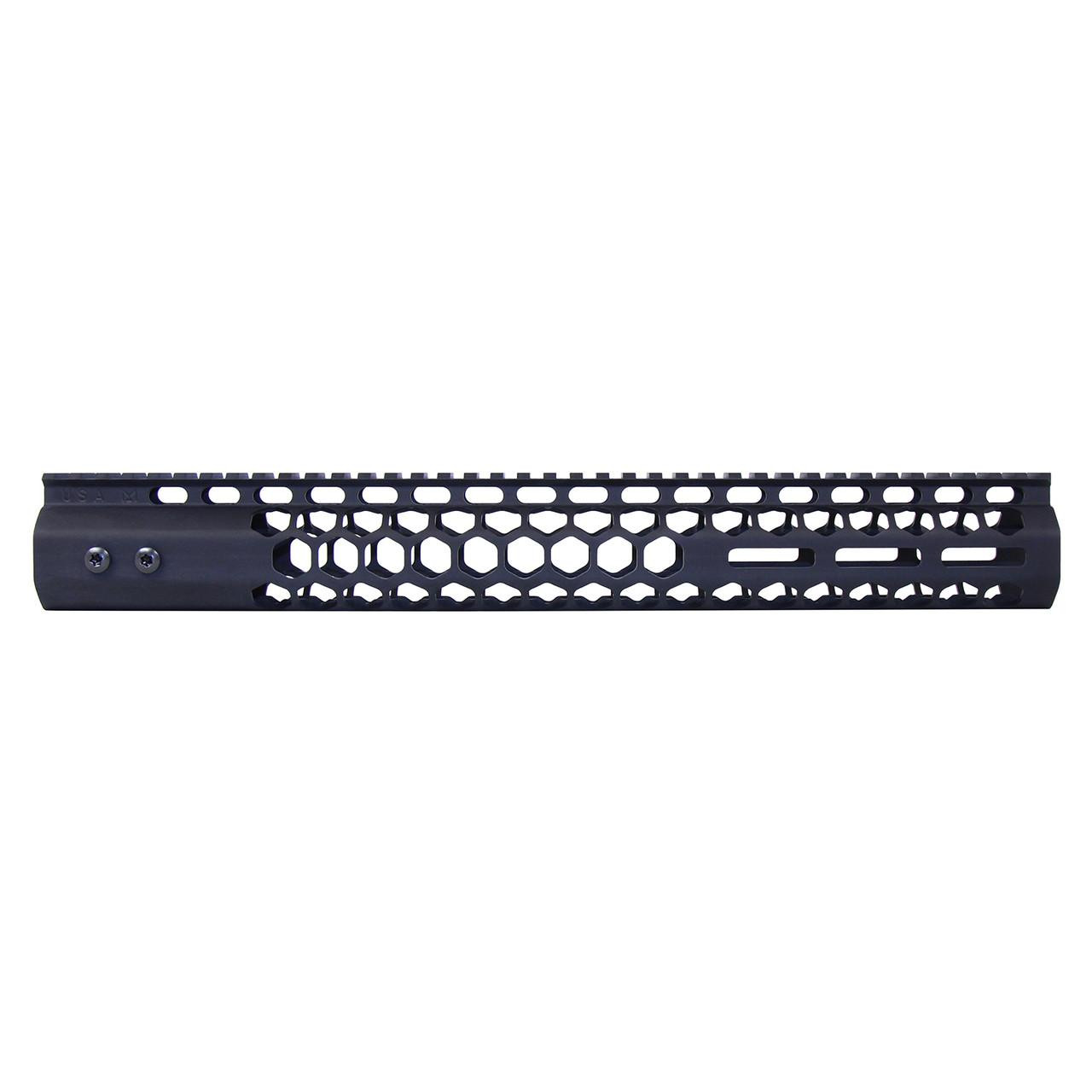  Guntec USA GT-15HC-AL-MLK-308 15" Air Lite Series 'Honeycomb' M-LOK Free Floating Handguard With Monolithic Top Rail (.308 Cal) (Anodized Black) 