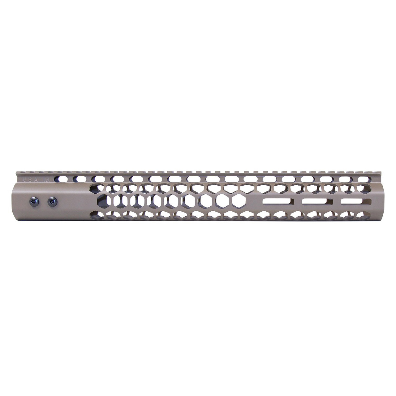 Guntec USA GT-15HC-AL-MLK-308-FDE 15" Air Lite Series 'Honeycomb' M-LOK Free Floating Handguard With Monolithic Top Rail (.308 Cal) (Flat Dark Earth)