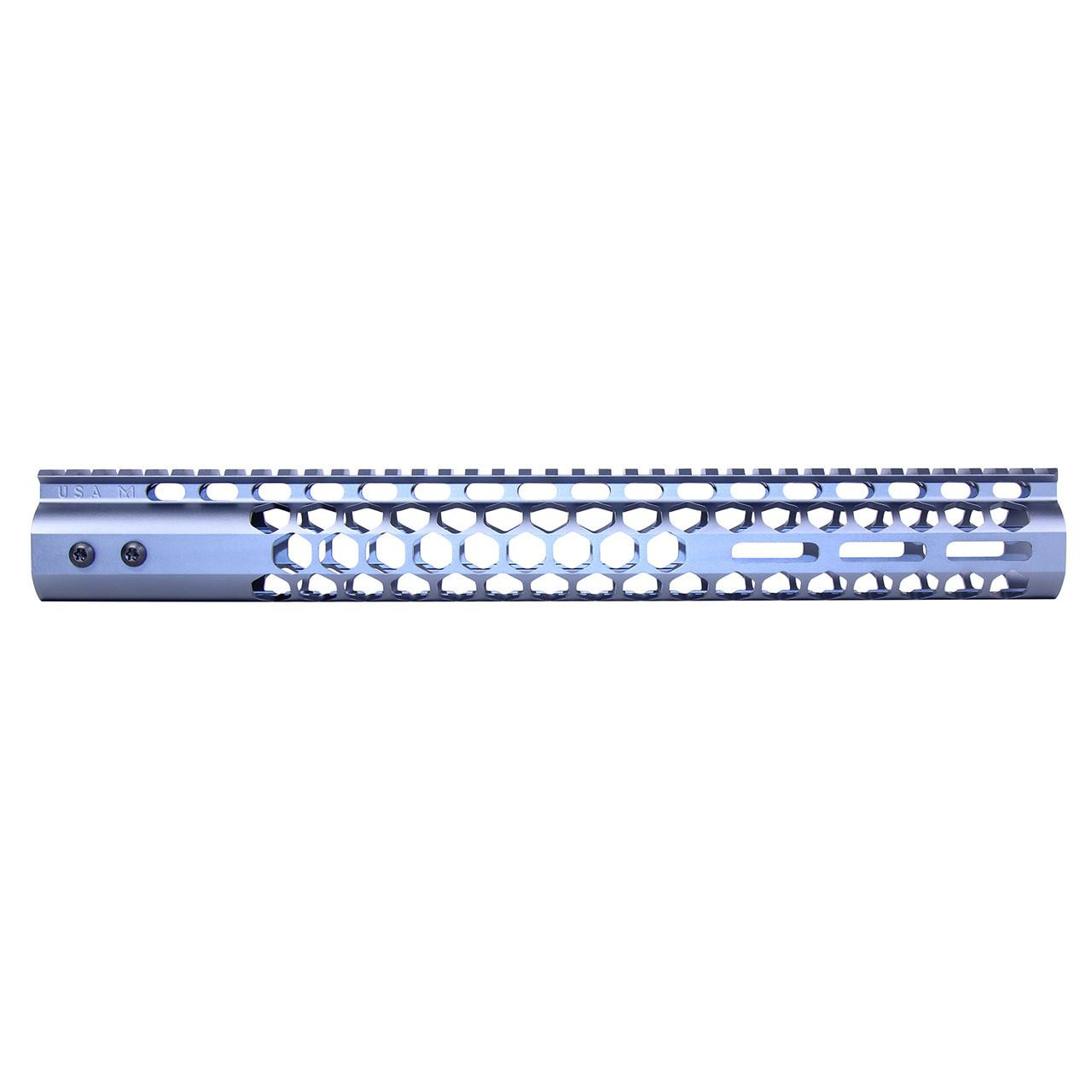 Guntec USA GT-15HC-AL-MLK-GREY Guntec USA GT-15HC-AL-MLK-GREY 15" Air Lite Series 'Honeycomb' M-LOK Free Floating Handguard With Monolithic Top Rail (Anodized Grey) GT-15HC-AL-MLK-GREY