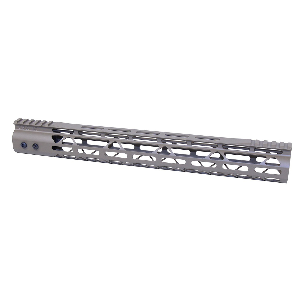 Guntec USA GT-15MDLTE-FDE 15" MOD LITE Skeletonized  Series M-LOK Free Floating Handguard With Monolithic Top Rail (Flat Dark Earth)